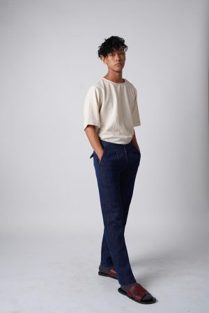 Eri Silk Easy pleated pants with cross pockets. – URA MAKU